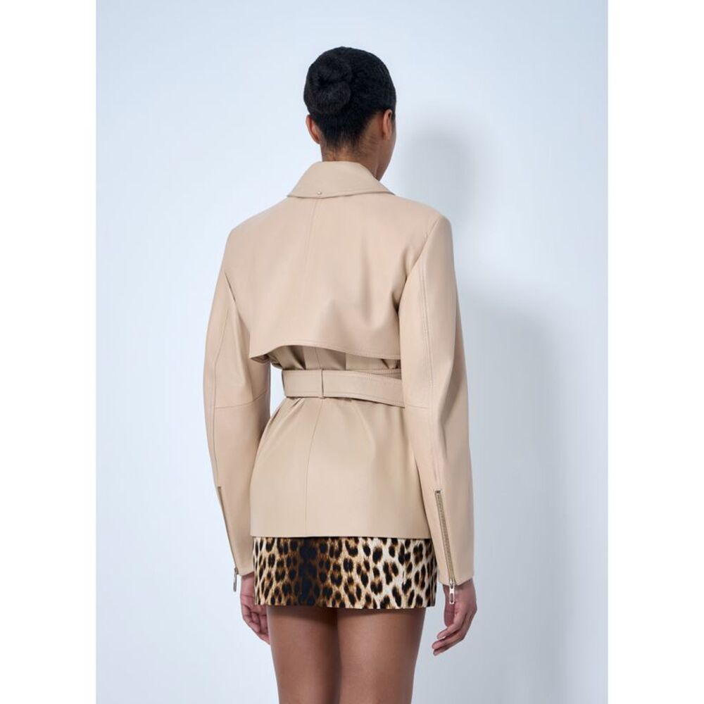 Sportmax Women Leather Belted Jacket - Picture 4 of 6
